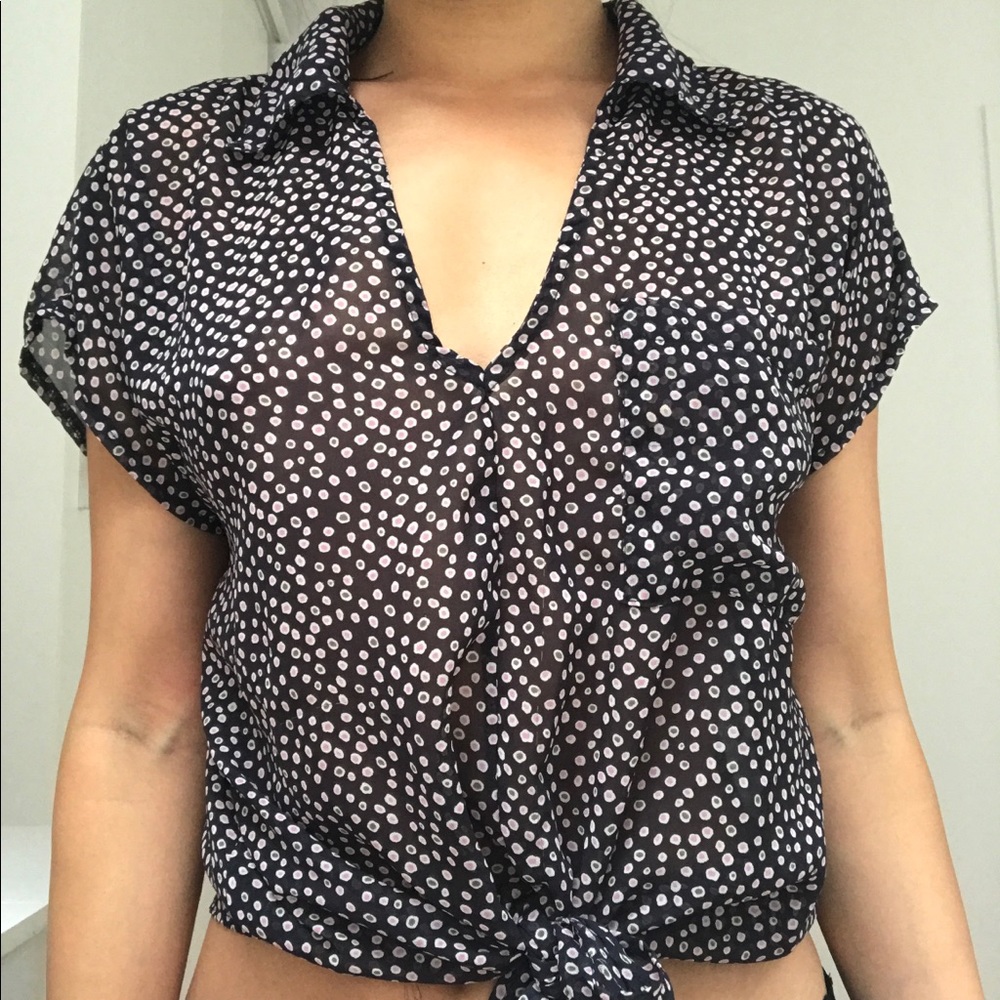Sheer Navy Blouse
